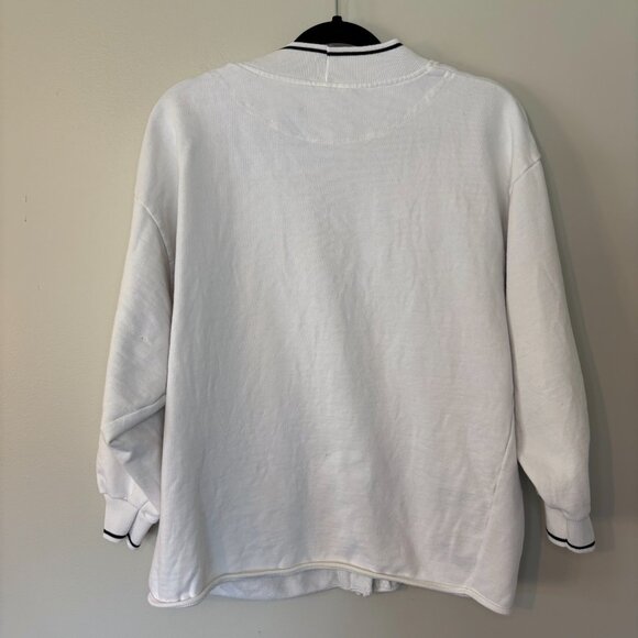 Vintage Generra White Cotton Cardigan Button Front Preppy Large - Picture 2 of 16